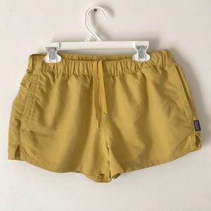 Mustard yellow Patagonia shorts